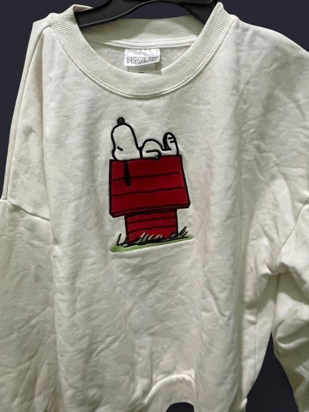 Peanuts Cream Sweatshirt with Red Snoopy Doghouse